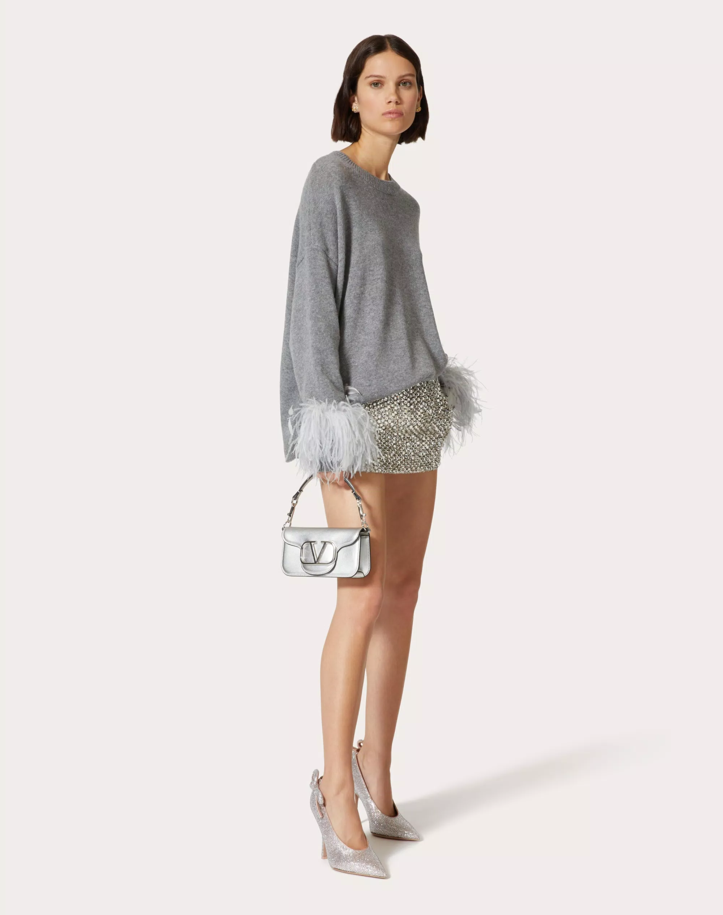 SMALL LOCÒ METALLIC CALFSKIN SHOULDER BAG